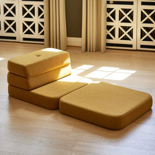 by KlipKlap KK 3 Fold Sofa Single Soft – Mustard/Mustard (foldemadras)