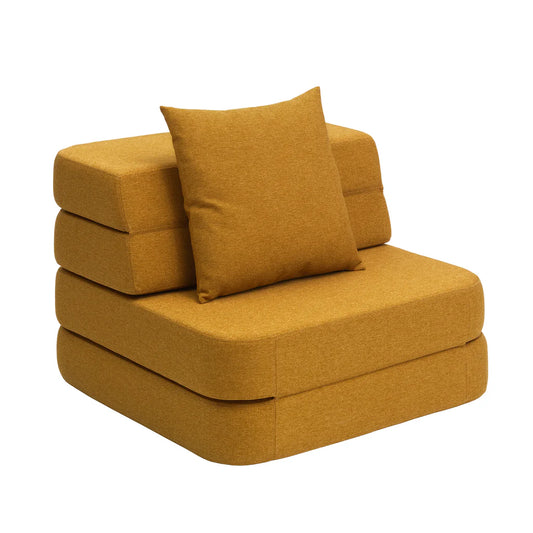 by KlipKlap KK 3 Fold Sofa Single – Mustard/Mustard (foldemadras)