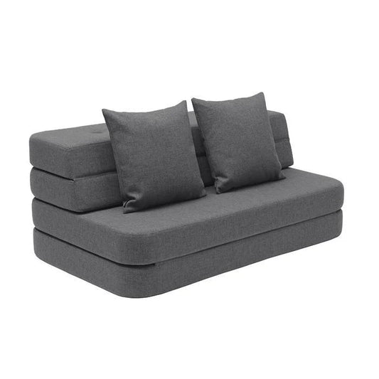 by KlipKlap KK 3 Fold Sofa 120 cm – Blue Grey/Grey (foldemadras)