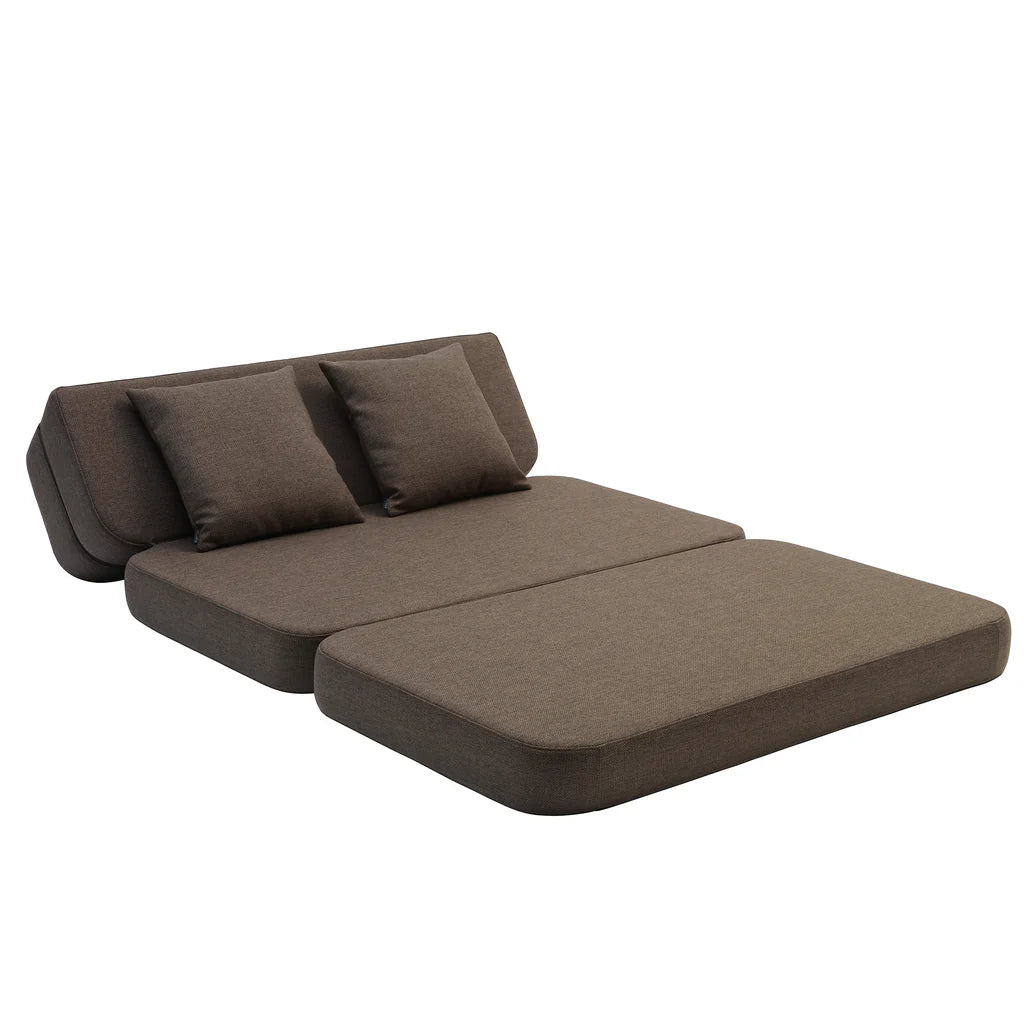 by KlipKlap KK 3 Fold Sofa 120 cm – Brown/Sand (foldemadras)