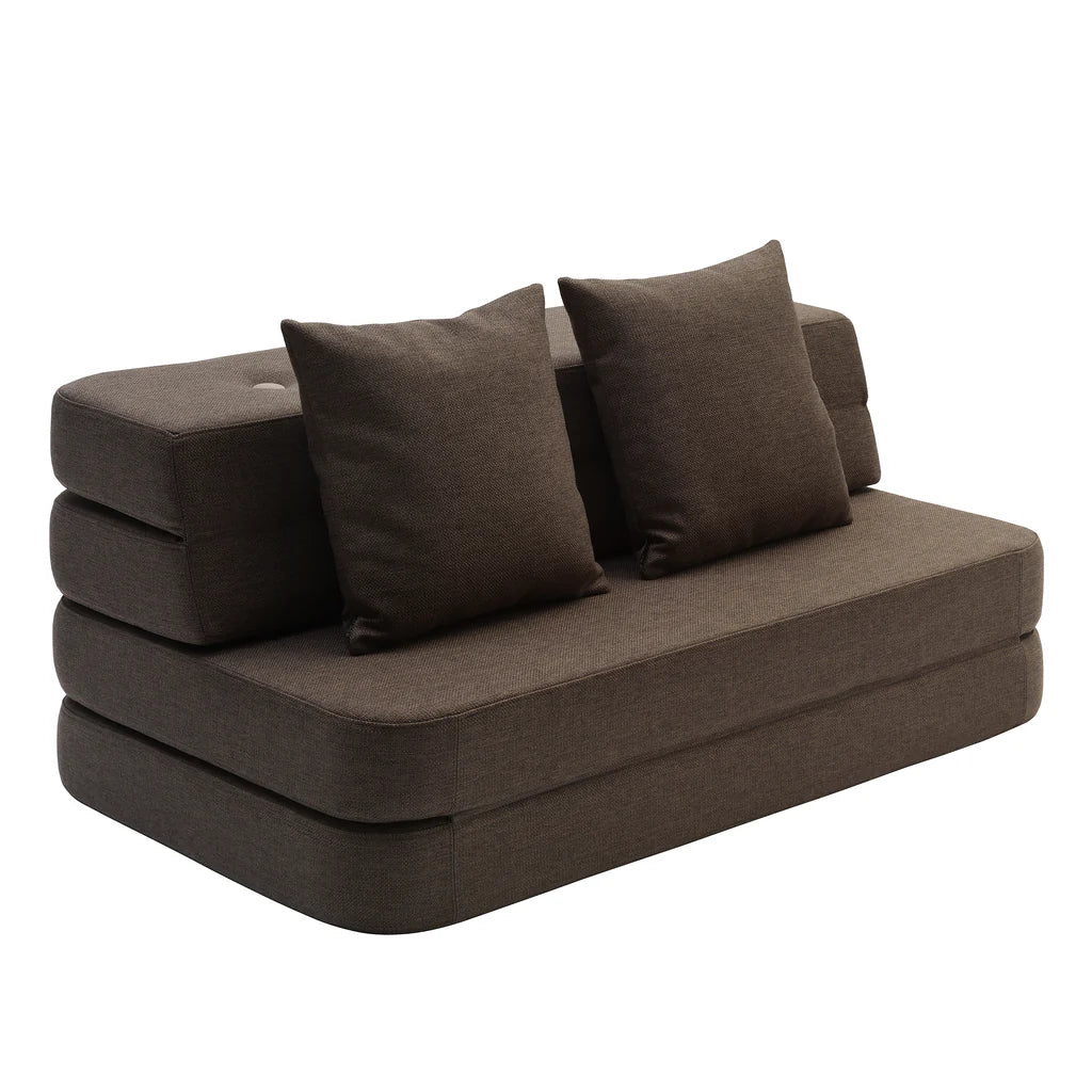 by KlipKlap KK 3 Fold Sofa 120 cm – Brown/Sand (foldemadras)