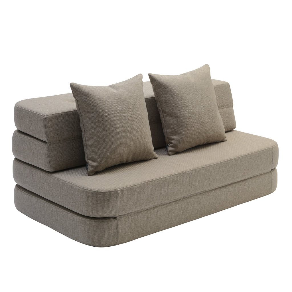by KlipKlap KK 3 Fold Sofa 120 cm – Sand/Sand  (foldemadras)