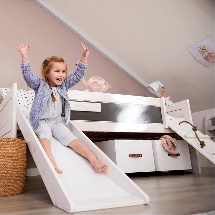 LIFETIME Kidsrooms Multi børneseng Climb & Slide 90x200 cm – Breeze – hvid