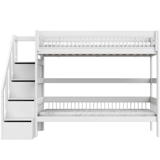 LIFETIME Kidsrooms køjeseng med trappe – Breeze - 90x200 cm – hvid