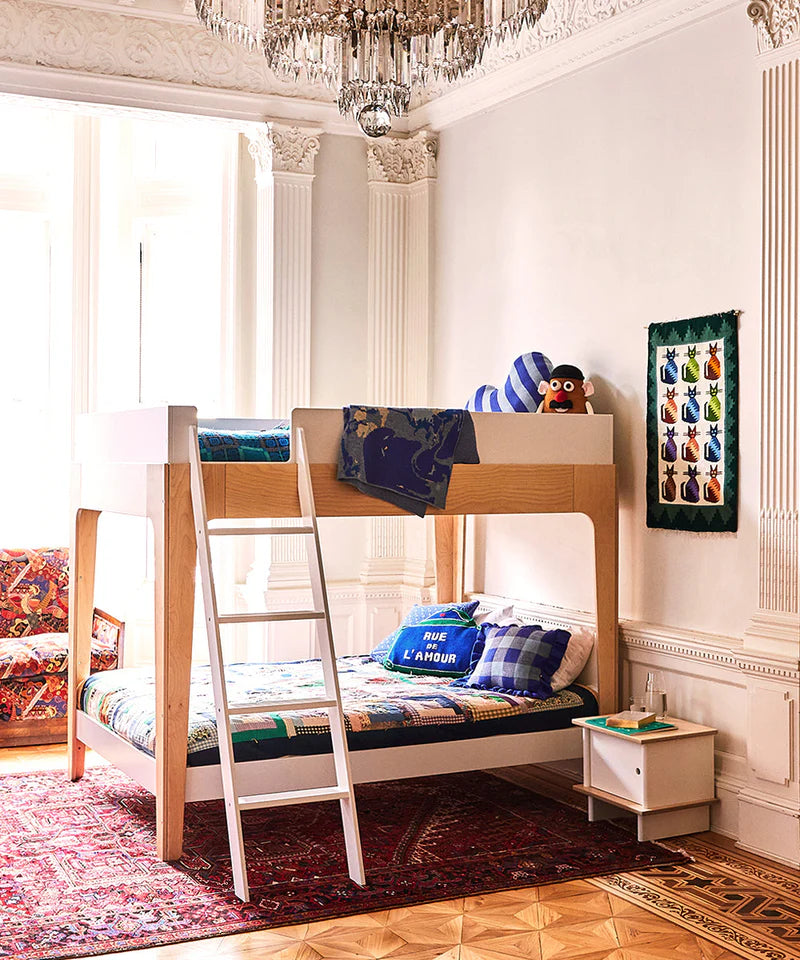 Oeuf NYC Perch køjeseng 90x200 cm – hvid/birk