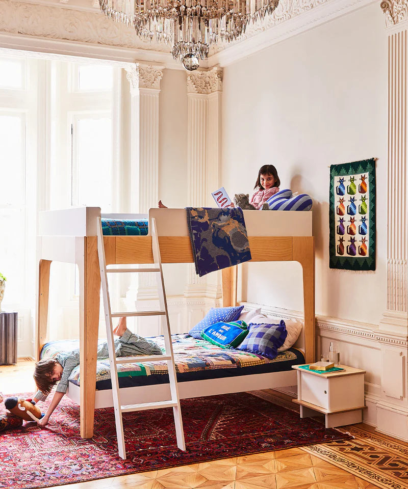 Oeuf NYC Perch køjeseng 90x200 cm – hvid/birk