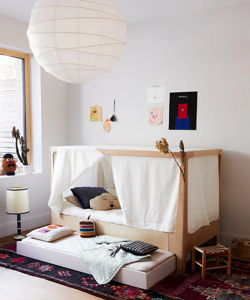 Oeuf NYC Perch Nest halvhøj 2-i-1 seng 90x200 cm – hvid/birk