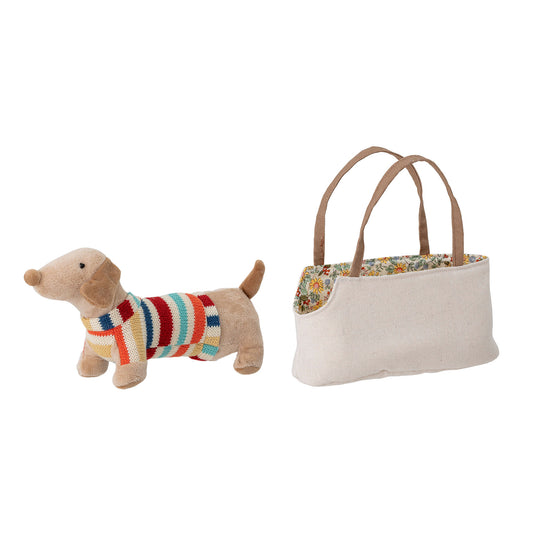 Bloomingville MINI Hilena Bamse – Hund – Natur – Polyester