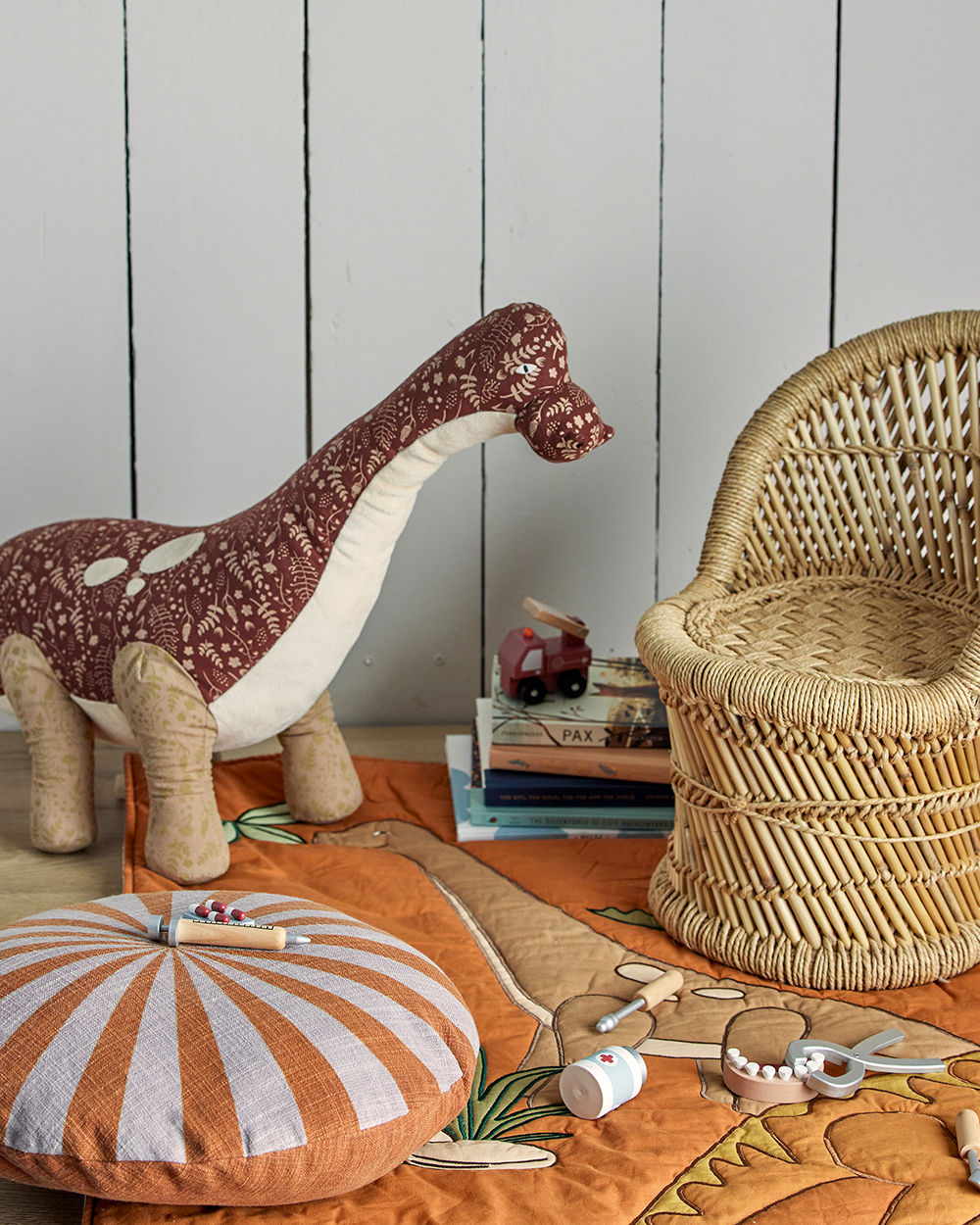 Bloomingville MINI Momo Bamse – Dinosaur – Brun – Hør
