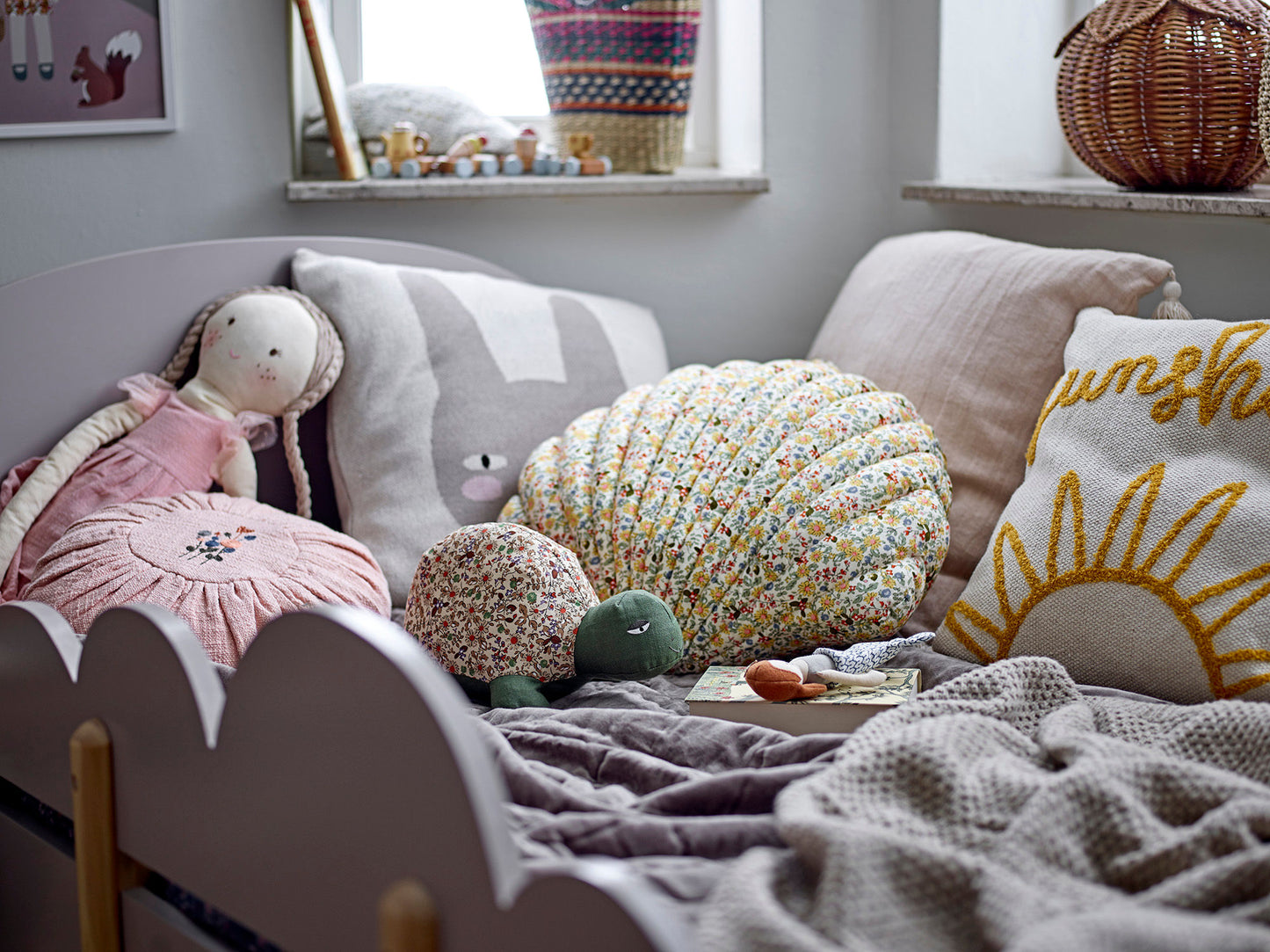 Bloomingville MINI Fro pude – Gul musling i polyester