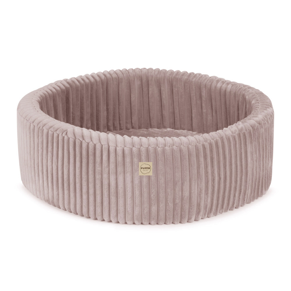Plush Nest boldbassin i puffy lamelstof – lyserød – 90x30 cm
