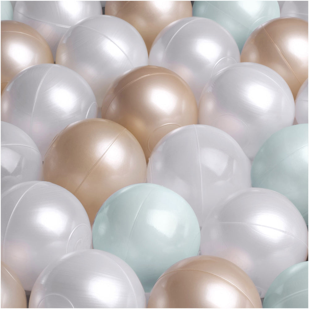 Plush Nest boldbassin med 200 bolde i premium fløjl – lyseblå – 90x30 cm