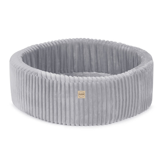 Plush Nest boldbassin i puffy lamelstof – grå – 90x30 cm