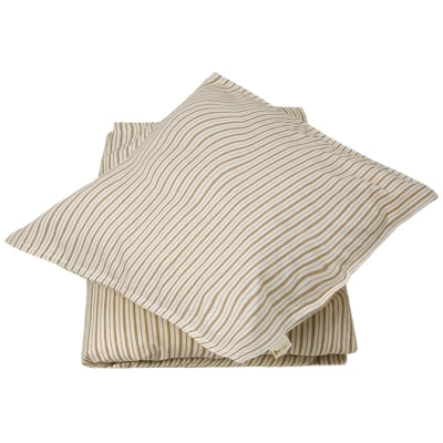 Fabelab Caramel Stripes sengetøj 140 x 200 cm – Natur/Karamel
