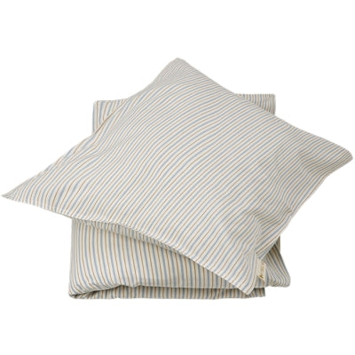 Fabelab Cottage Blue Stripes sengetøj 140 x 200 cm – Blå/Natur/Karamel