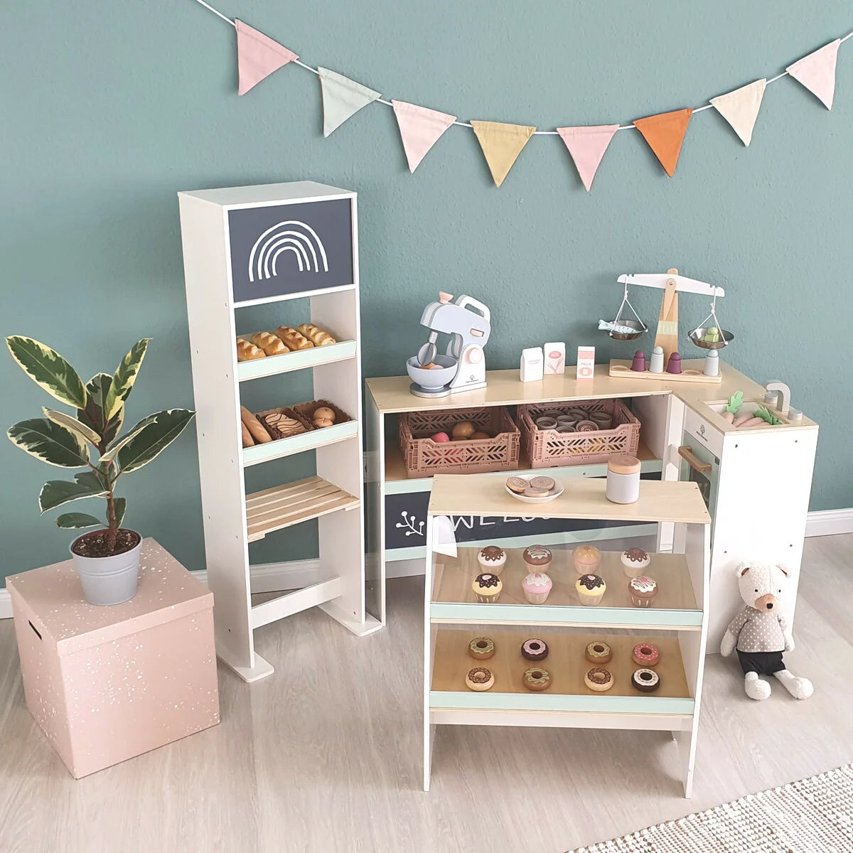 MUSTERKIND legetøjsbutik Avena – hvid/natur/mint