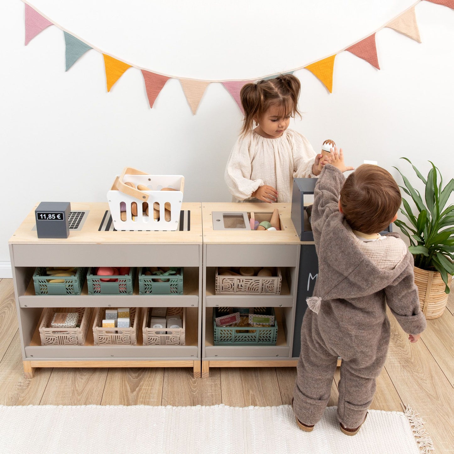 MUSTERKIND indkøbsbutik Bollea – varm grå/natur