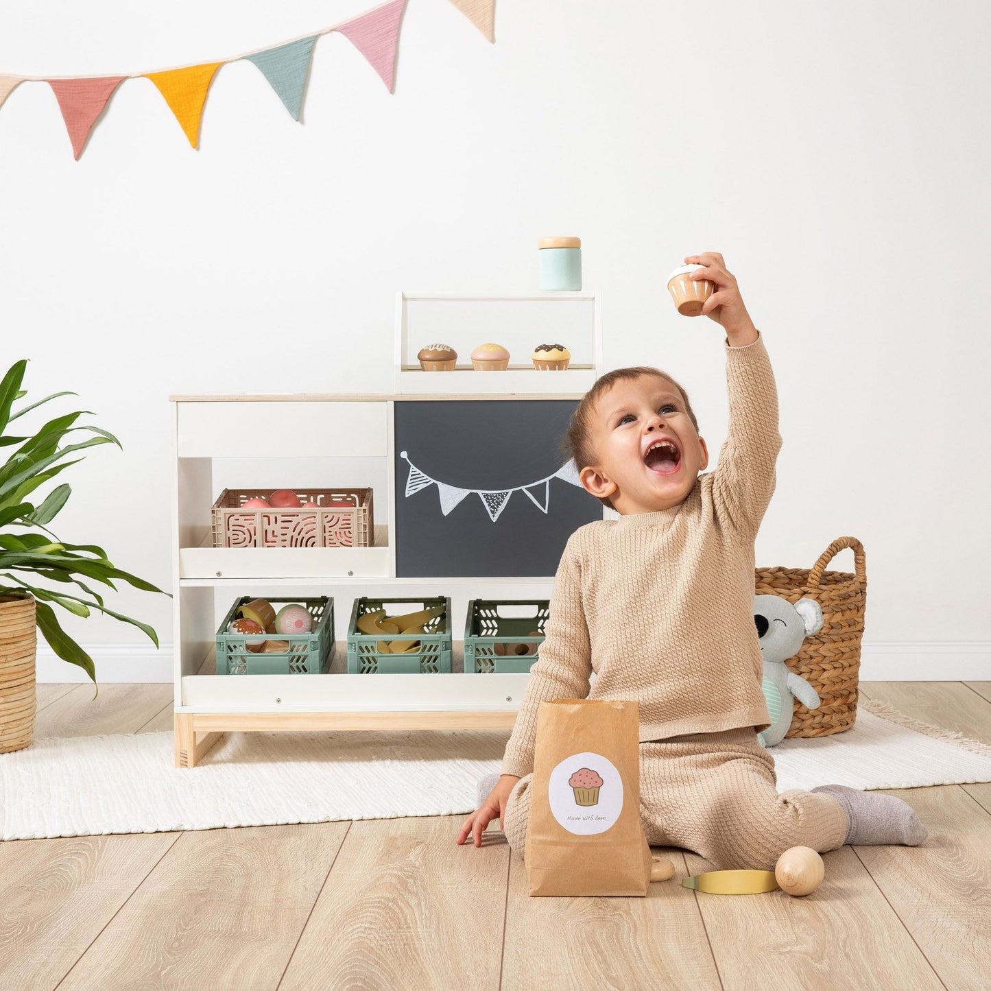 MUSTERKIND legetøjsbutik Vinca – hvid/natur