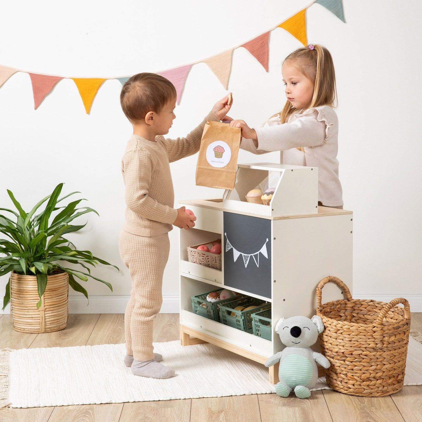 MUSTERKIND legetøjsbutik Vinca – hvid/natur