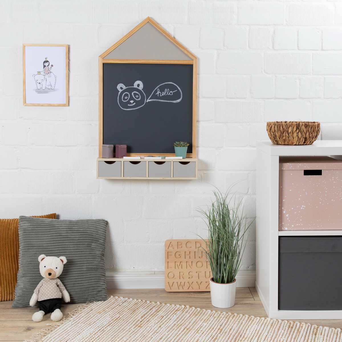 MUSTERKIND kridttavle Juncus – natur/varm grå