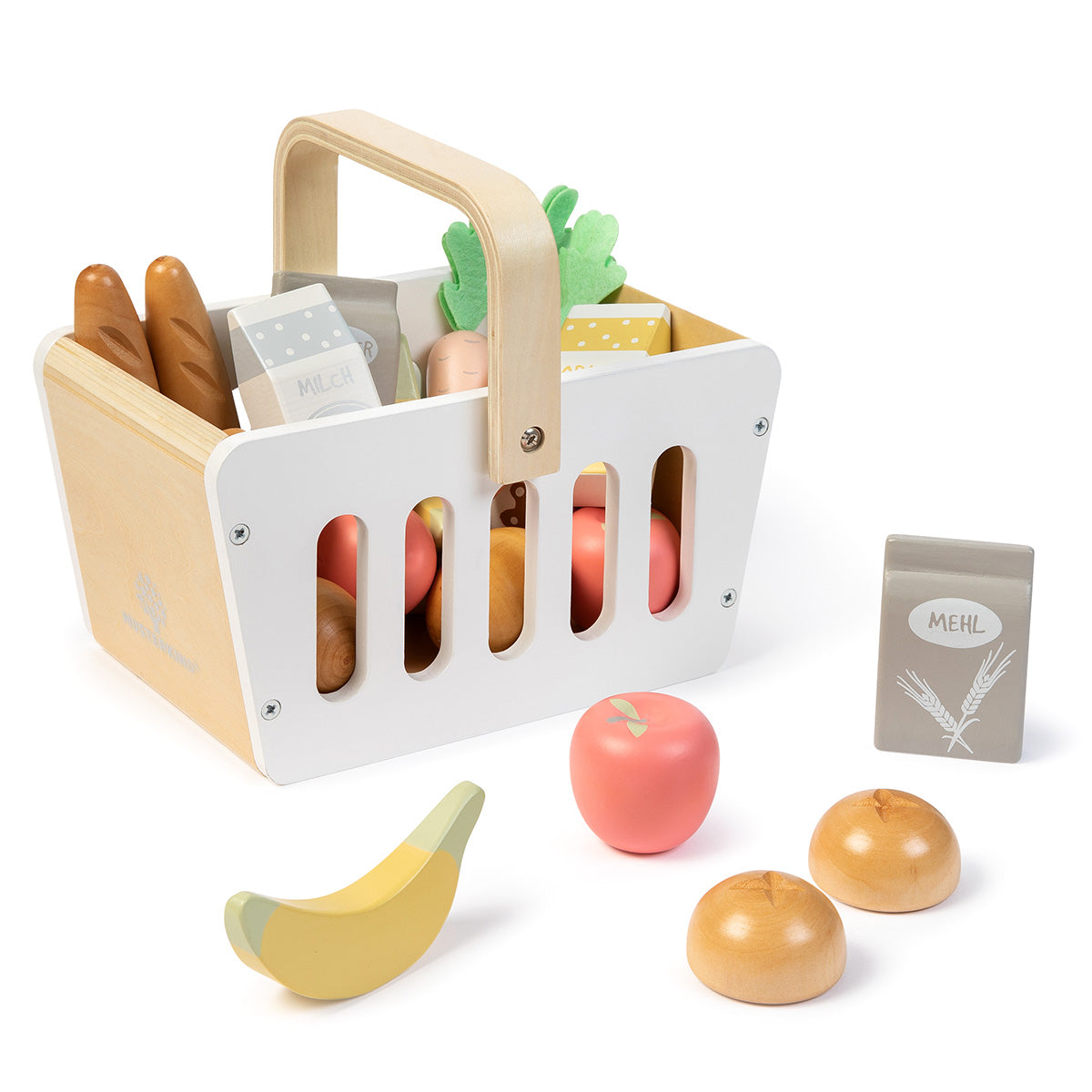 MUSTERKIND indkøbskurv Carum – hvid/natur/multifarvet