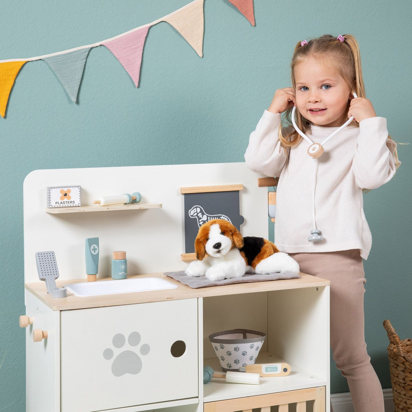 MUSTERKIND dyrlægesæt Mentha – hvid/natur/salvie