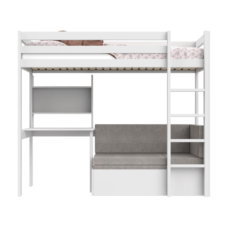 LIFETIME Kidsrooms højseng 177 cm Study & Relax – Elements – 90x200 cm - hvid