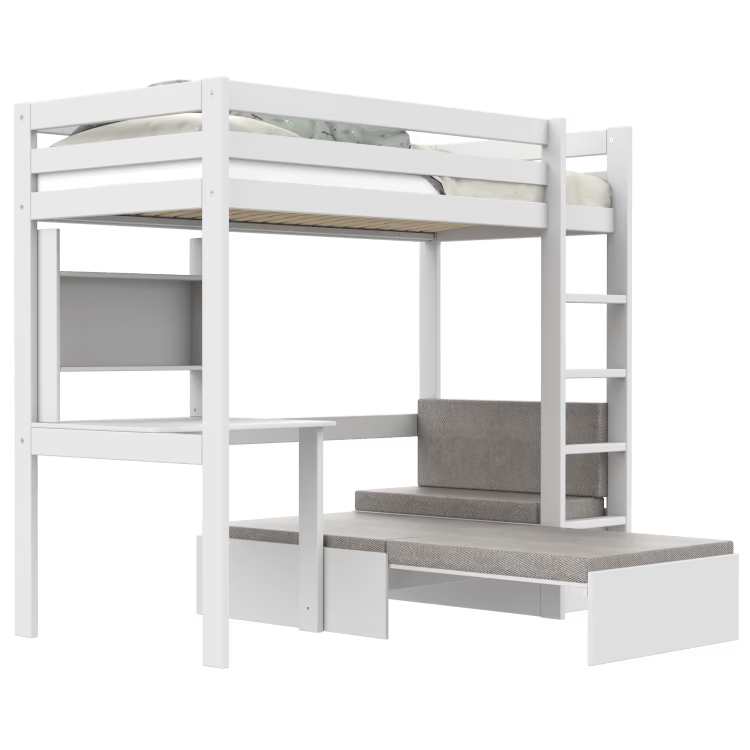 LIFETIME Kidsrooms højseng 177 cm Study & Relax – Elements – 90x200 cm - hvid