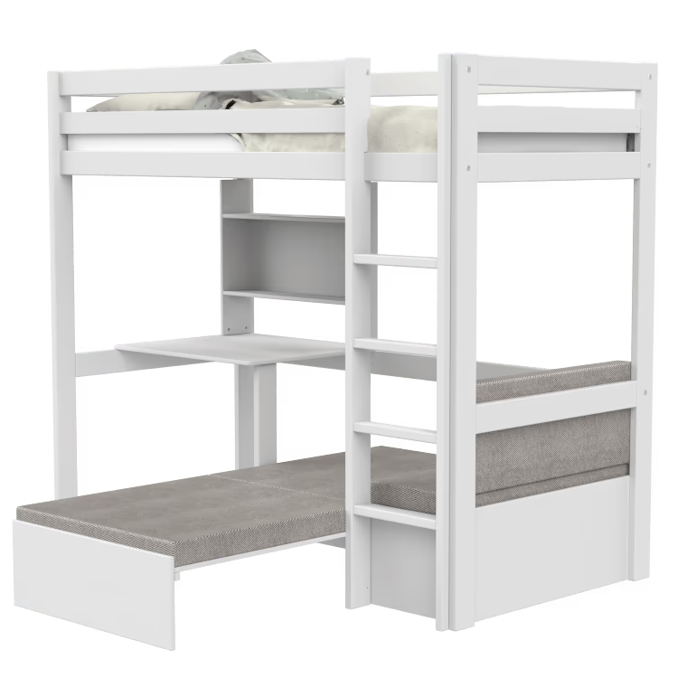 LIFETIME Kidsrooms højseng 177 cm Study & Relax – Elements – 90x200 cm - hvid