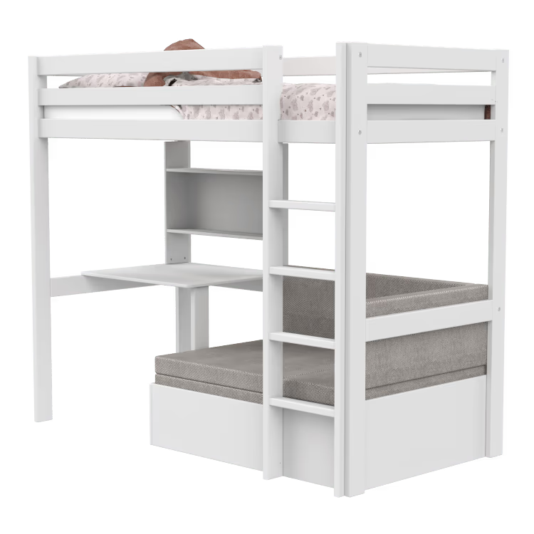 LIFETIME Kidsrooms højseng 177 cm Study & Relax – Elements – 90x200 cm - hvid