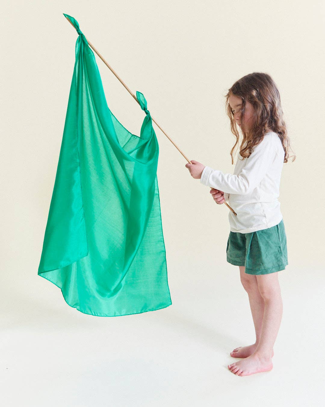 Sarah's Silks ensfarvet legesilke 90 x 90 cm – Smaragd
