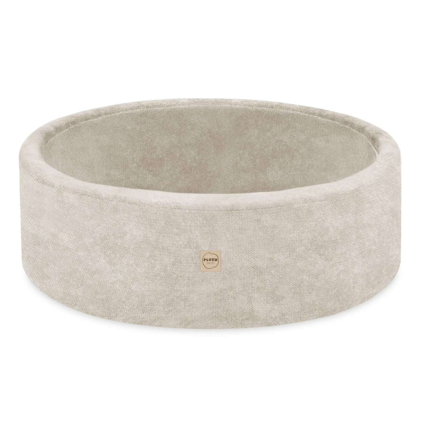 Plush Nest boldbassin i premium chenille – beige – 90x30 cm
