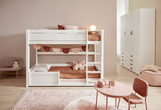 LIFETIME Kidsrooms lav køjeseng med stige 90x200 cm – hvid