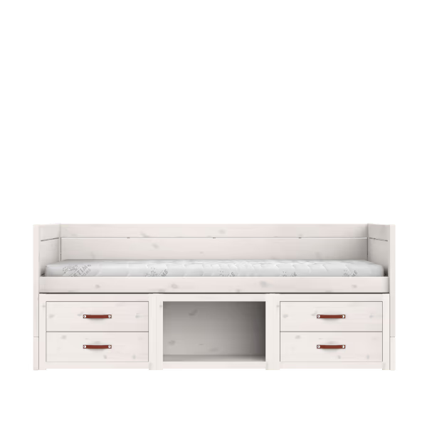 LIFETIME Kidsrooms multi børneseng inkl. opbevaring 90x200 cm – hvidpigmenteret