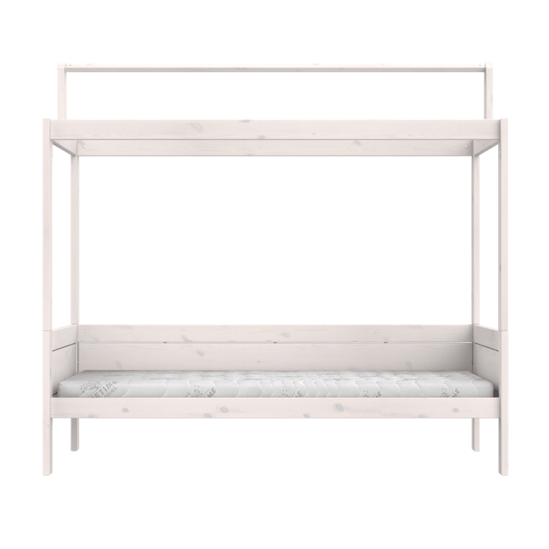 LIFETIME Kidsrooms børneseng med topkonstruktion 90x200 cm – hvidpigmenteret