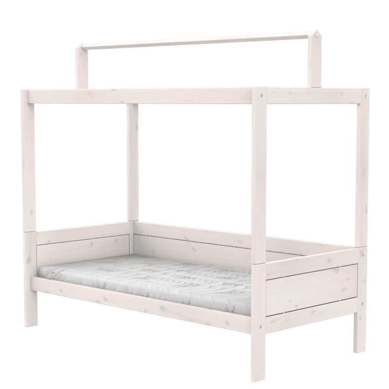 LIFETIME Kidsrooms børneseng med topkonstruktion 90x200 cm – hvidpigmenteret