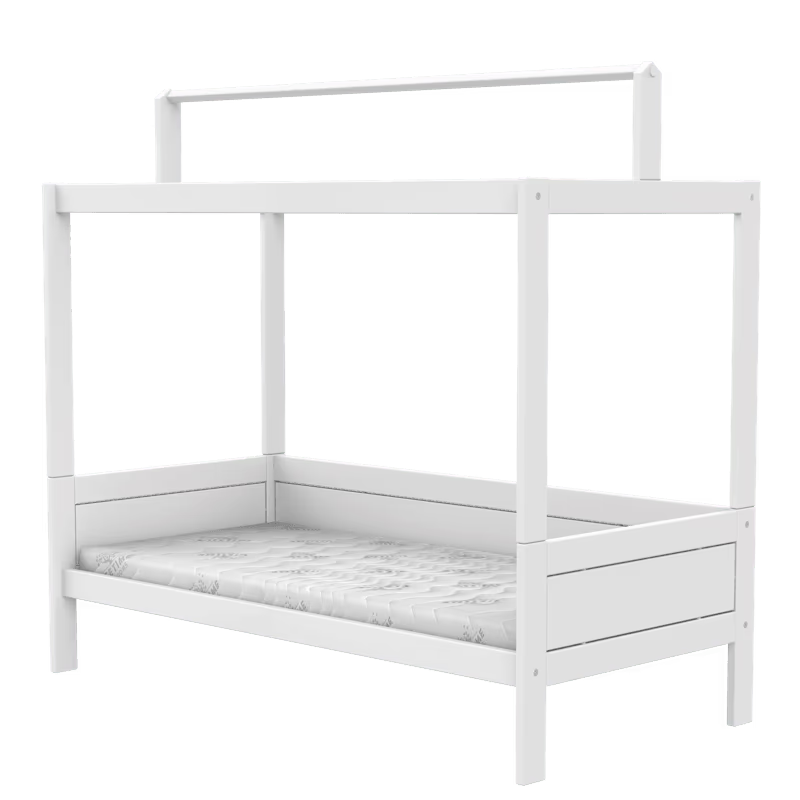 LIFETIME Kidsrooms børneseng med topkonstruktion 90x200 cm – hvid