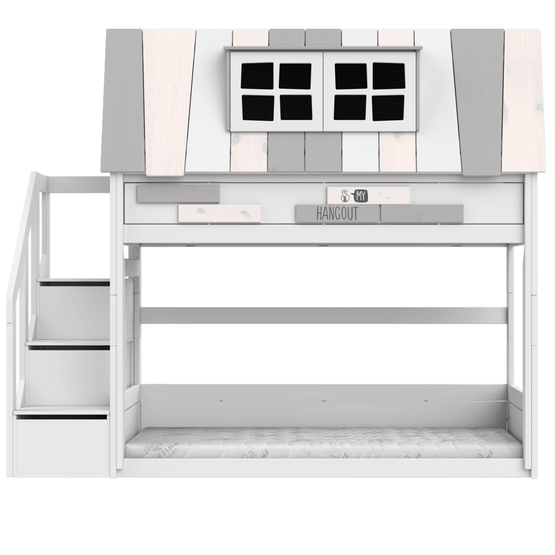 LIFETIME Kidsrooms Original My Hangout lav køjeseng med legehus 90 x 200 cm