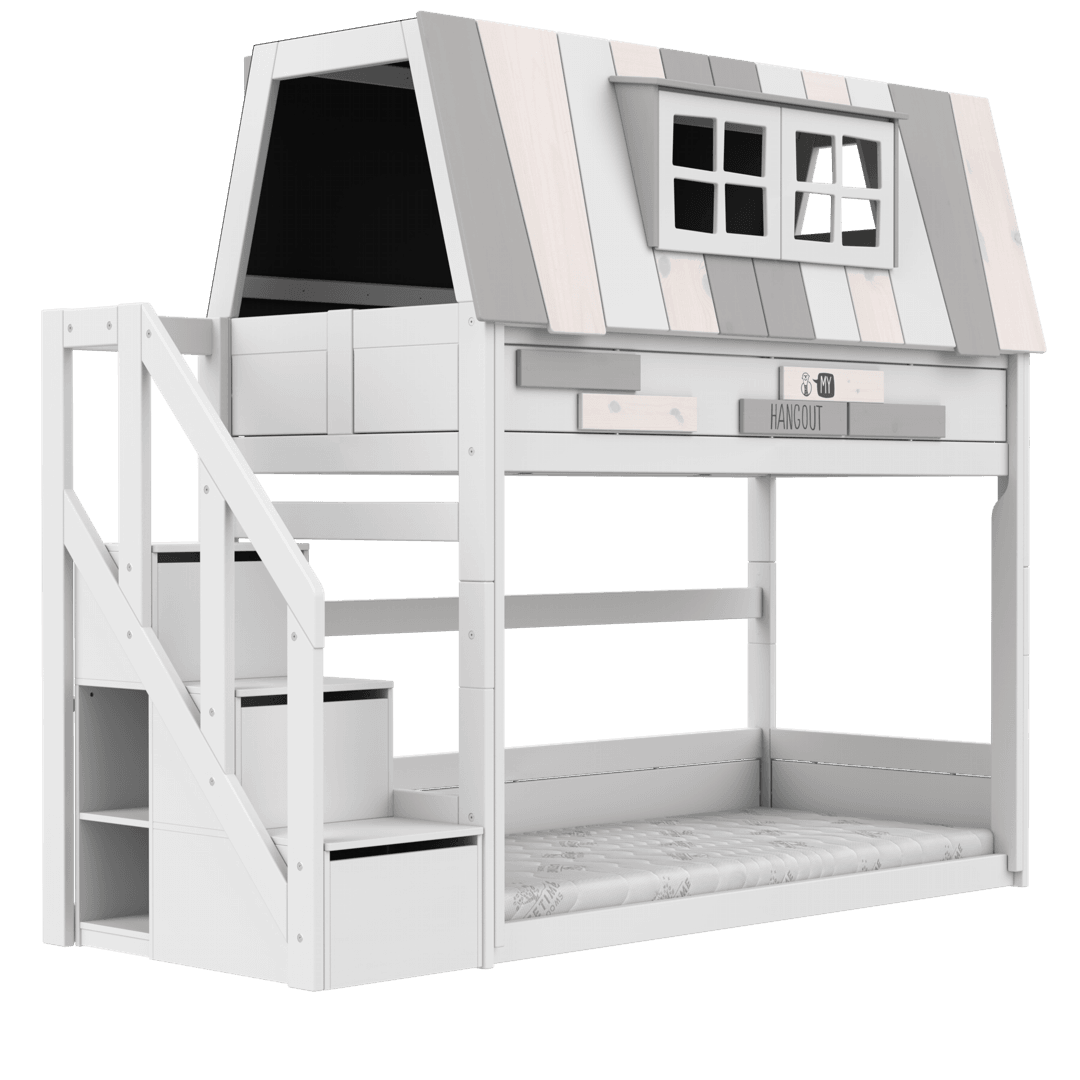 LIFETIME Kidsrooms Original My Hangout lav køjeseng med legehus 90 x 200 cm