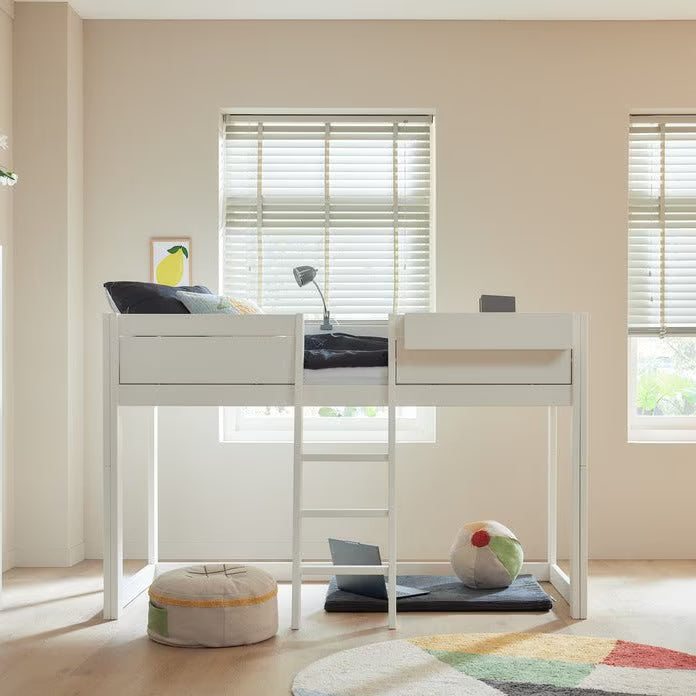 LIFETIME Kidsrooms 4-i-1 børneseng med topkonstruktion 90x200 cm – hvid