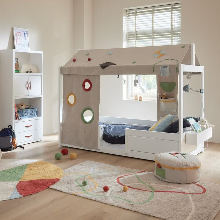 LIFETIME Kidsrooms 4-i-1 børneseng med topkonstruktion 90x200 cm – hvidpigmenteret