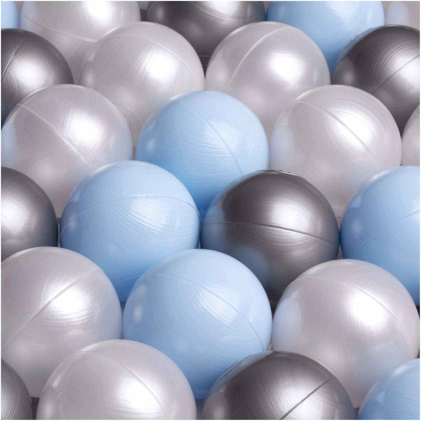Plush Nest boldbassin med 200 bolde (blå) i premium chenille – grå – 90x30 cm