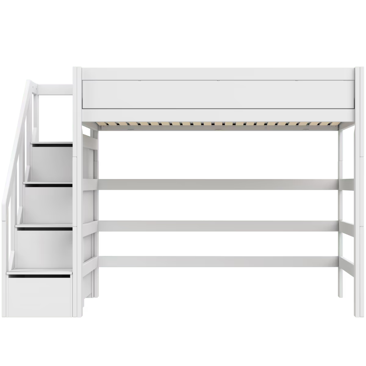 LIFETIME Kidsrooms højseng 177 cm med trappe – 120x200 cm – hvid