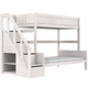 LIFETIME Kidsrooms familiekøjeseng med trappe 90/120x200 cm – hvidpigmenteret