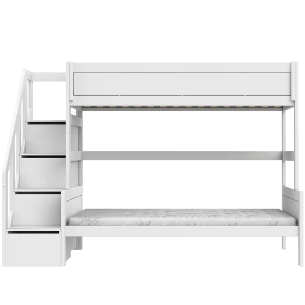 LIFETIME Kidsrooms familiekøjeseng med trappe 90/120x200 cm – hvid