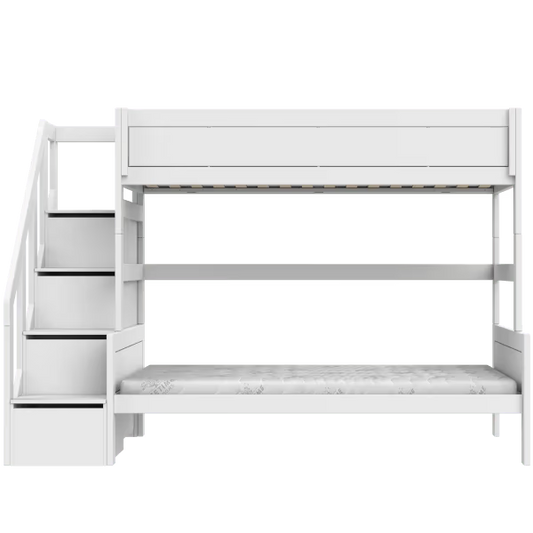 LIFETIME Kidsrooms familiekøjeseng med trappe 90/120x200 cm – hvid