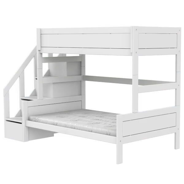 LIFETIME Kidsrooms familiekøjeseng med trappe 90/120x200 cm – hvid