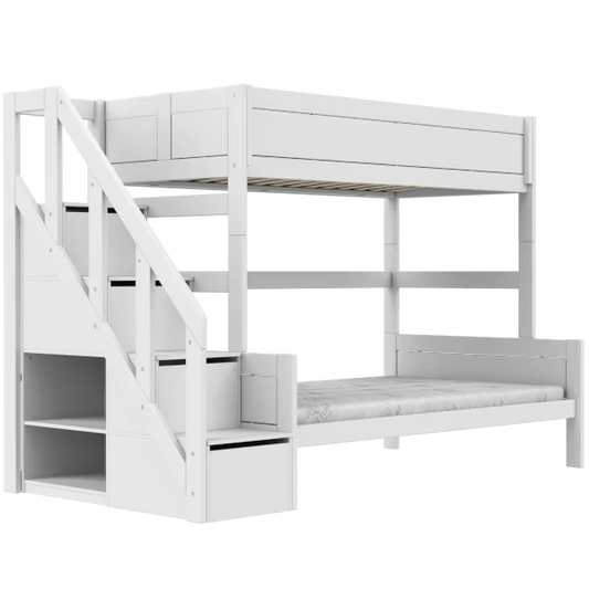 LIFETIME Kidsrooms familiekøjeseng med trappe 90/120x200 cm – hvid