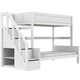 LIFETIME Kidsrooms familiekøjeseng med trappe 90/120x200 cm – hvid