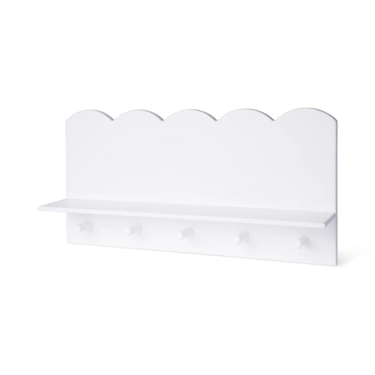 Isle of Dogs Design væghylde med knager til børn – hvid